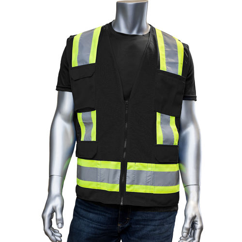 Chaleco de trabajo - 301-0500M series - Pip global - de alta visibilidad / de malla / de poliéster