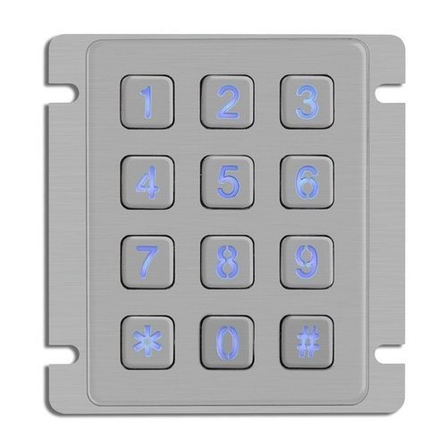 Teclado numérico 12 teclas - CK-KE9473-BLBP - Clickin Industrial Co., Ltd. - empotrable / de acero inoxidable / antivandalismo