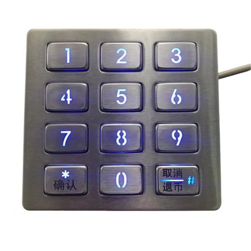Teclado numérico 12 teclas - CK-KE10074-BL - Clickin Industrial Co., Ltd. - empotrable / de acero inoxidable / USB