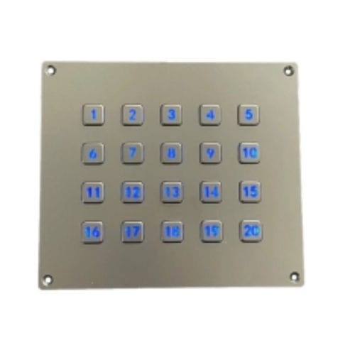 Teclado numérico 20 teclas - CK-KE166145 - Clickin Industrial Co., Ltd. - empotrable / de acero inoxidable / robusto