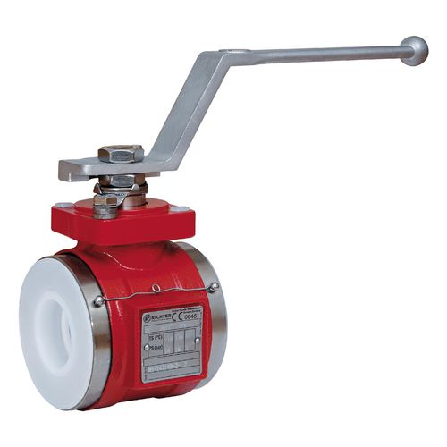 Válvula de bola - KK series - Richter Chemie Technik - manual / de control / con doble brida