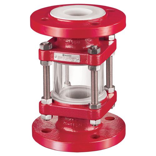 Ventanilla de observación para indicador de nivel - SGS series - Richter Chemie Technik - de vidrio borosilicato / con brida / con revestimiento de PFA