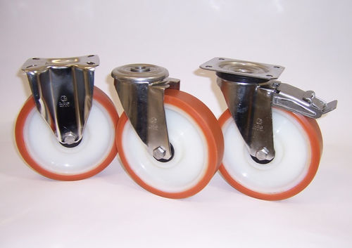 Rueda con aro - ADINYL + INOX20 series - LAG SPA - de poliamida / lisa / de bolas