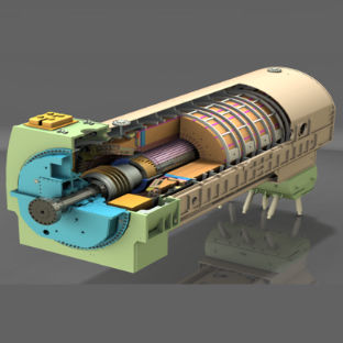 Grupo electrógeno de turbina - QFSN-350-2 - Shanghai Electric Group Co., Ltd. - trifásico / en contenedor / inyección directa