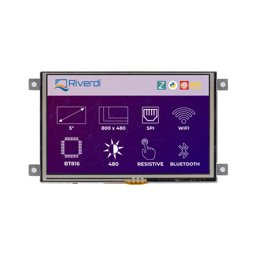 Módulo de visualización LED - RiTFT-50-IOT-RES - Riverdi - 800 x 480 / industrial / programable
