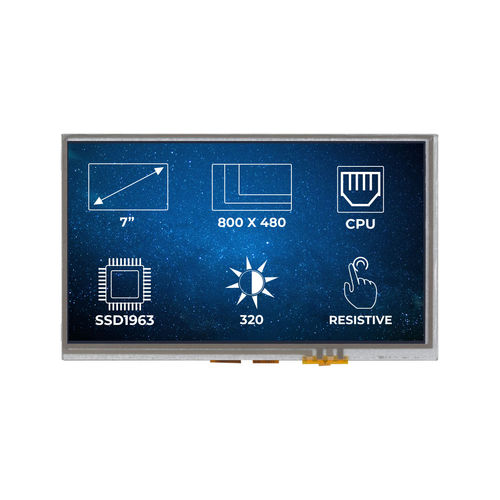 Módulo de visualización LED - RVT70AQSNWR36 - Riverdi - TFT / con pantalla táctil resistiva / 800 x 400