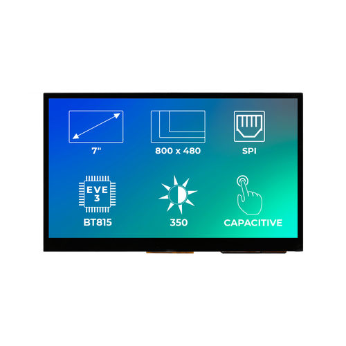 Módulo de visualización TFT - RiTFT-70-CAP - Riverdi - con pantalla táctil capacitiva / 800 x 480 / industrial