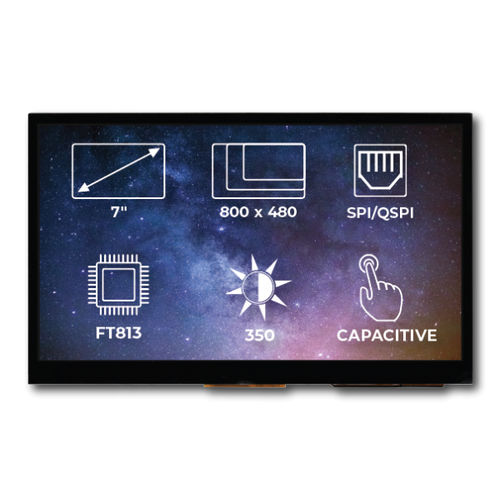 Módulo de visualización TFT - RVT70AQFNWC00 - Riverdi - con pantalla táctil capacitiva / 800 x 480 / industrial