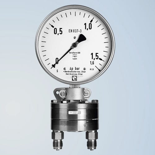 Manómetro diferencial - DKU 100 - Schmierer GmbH - de esfera / roscado / de acero inoxidable