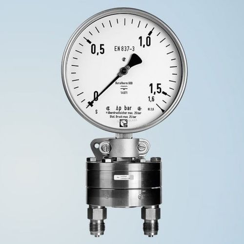 Manómetro diferencial - DGU 160 - Schmierer GmbH - de esfera / roscado / de acero inoxidable