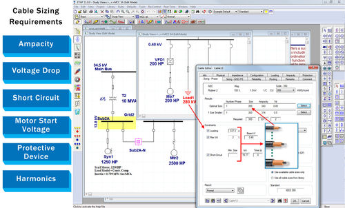 Paquete de software - Cable Sizing - Etap