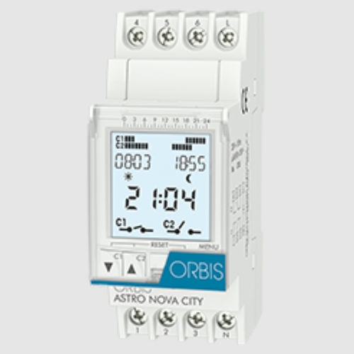 Interruptor horario digital - ASTRO NOVA CITY - ORBIS TECNOLOGÍA ELÉCTRICA - con reloj astronómico integrado / en riel DIN