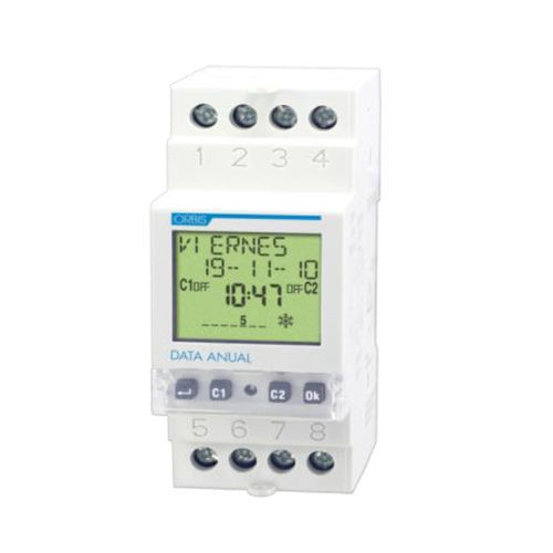 Interruptor horario digital - DATA ANUAL  - ORBIS TECNOLOGÍA ELÉCTRICA - en riel DIN