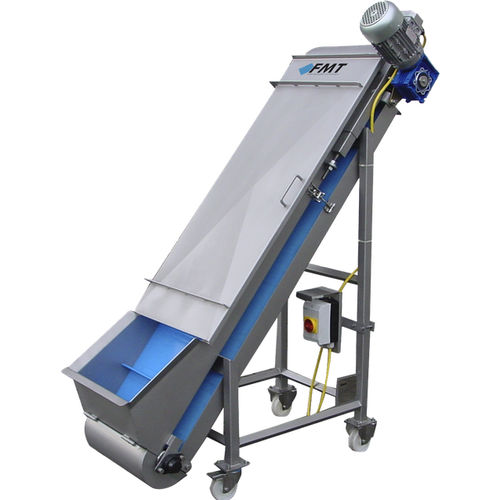 Transportador de banda - FMT - Food Processing Technology - inclinado / de transporte / con tambor de accionamiento