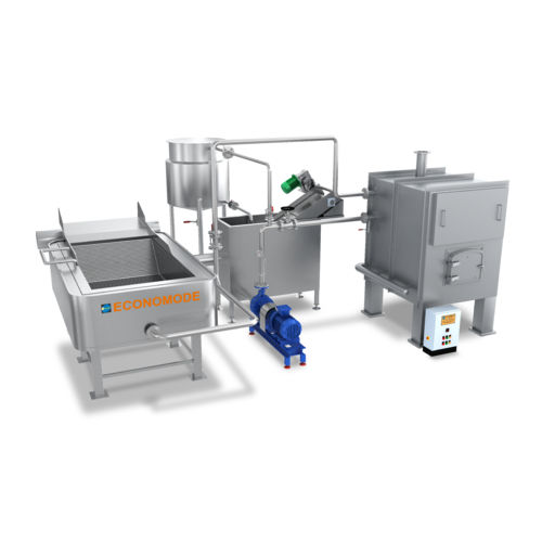 Freidora industrial continua - Economode Food Equipment (India) Pvt. Ltd. - para patatas / rectangular / semiautomática