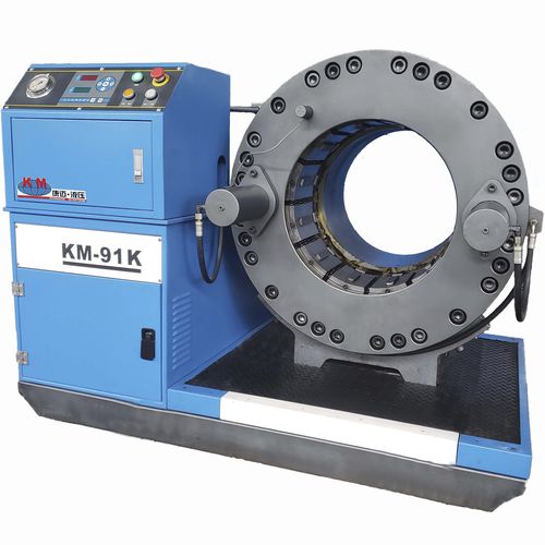 Engastadora de tubos flexibles - KM-91K - Handanshi Kangmai Hydraulic Equipment Co. Ltd. - semiautomática / hidráulica / controlada por PLC