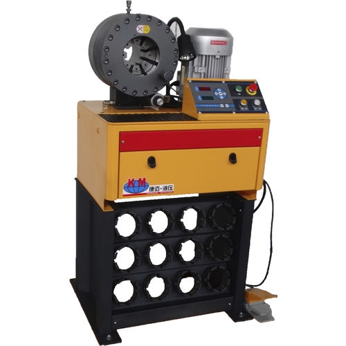Engastadora de tubos flexibles - KM-32W - Handanshi Kangmai Hydraulic Equipment Co. Ltd. - de racores de codo / enteramente automática / hidráulica