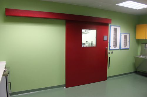 Puerta corredera - PSE-I - Ponzi - de acero inoxidable / para interior / para hospitales