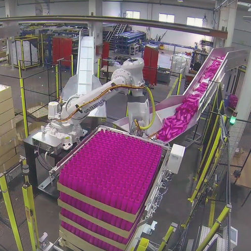 Despaletizador para botellas PET - Sinterpack - robotizado / automático / para la industria del embalaje