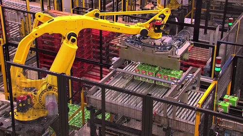 Paletizador para ladrillos - Sinterpack - robotizado / para productos lácteos / automático