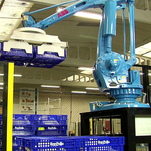 Paletizador para cajones de plástico - E2 - Sinterpack - robotizado / de manipulación / para cajas de cartón
