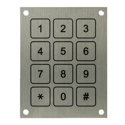 Teclado numérico 12 teclas - KBA11 - Barantech - empotrable / piezoeléctrico / de acero inoxidable