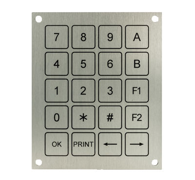Teclado numérico 20 teclas - KBH22 - Barantech - empotrable / piezoeléctrico / de acero inoxidable