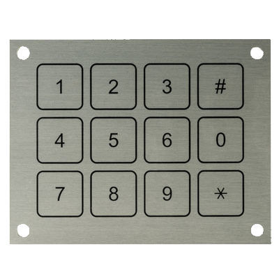 Teclado numérico 12 teclas - KBA22 - Barantech - empotrable / piezoeléctrico / de acero inoxidable