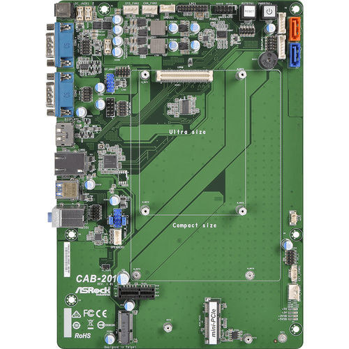 Placa madre micro-ATX - CAB-201 - ASRock Industrial - Pico-ITX / Intel® Apollo Lake / SATA3