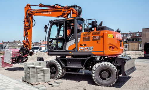 Excavadora intermedia - ZX150W-7 - Hitachi Construction Machinery Europe - de ruedas / diésel / para obra de construcción