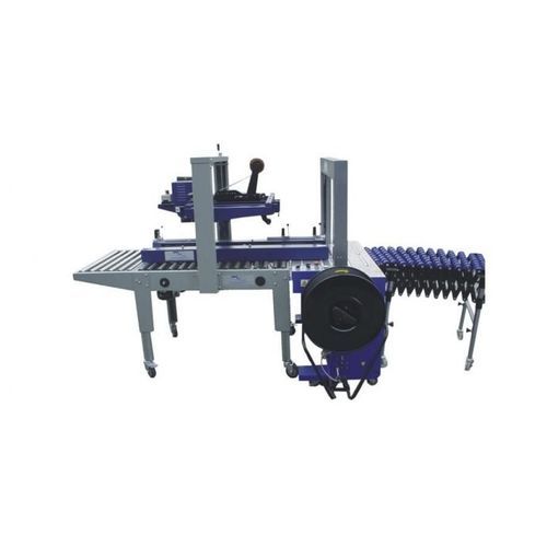 Precintadora de cartón de doble solapa - SM 601 D + CS MH 1AW - OMSTRAP - cinta adhesiva / automática