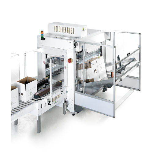 Formadora de cajas de cartón automática - GOLDFLEX 608L - MARCHETTI PACKAGING S.r.l. - cola hot-melt / cinta adhesiva / con gran cadencia de trabajo