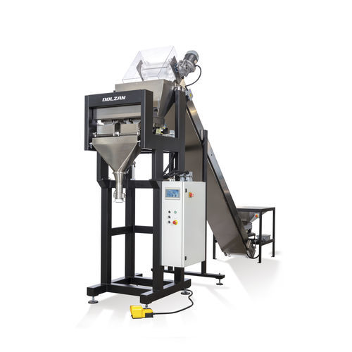 Máquina de llenado lineal - DOLZAN IMPIANTI - semiautomática / de bolsas / de latas