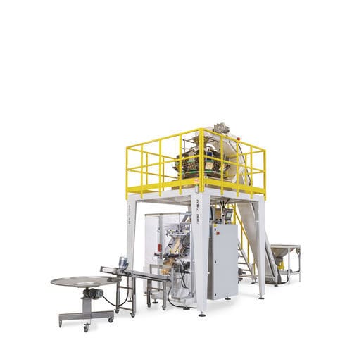 Ensacadora con pesadora multicabezal - D series - DOLZAN IMPIANTI - inclinada / flow-pack / automática