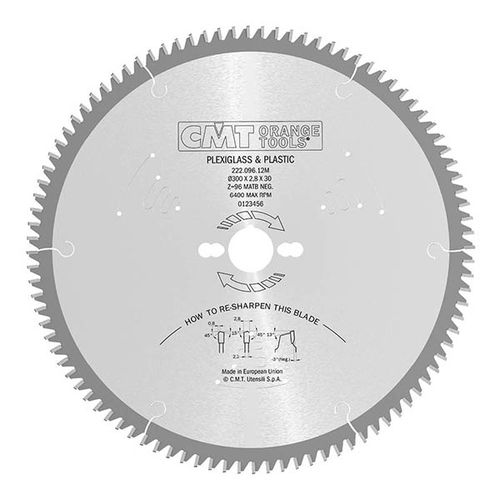 Hoja de sierra circular - 222 series - CMT Orange Tool - de acero / para madera / para vidrio