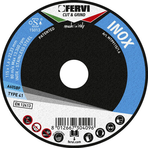 Disco tronzador para acero - MTP9115/1.0 - FERVI - de acero