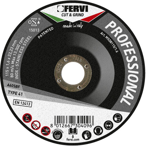 Disco tronzador para acero - MSD8115/6.5 - FERVI - de acero / para amoladora manual