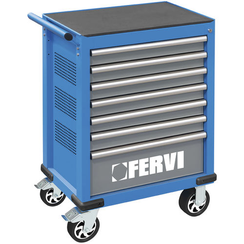 Armario de herramientas - C960/AM01 - FERVI - de taller / con ruedas / con 7 cajones
