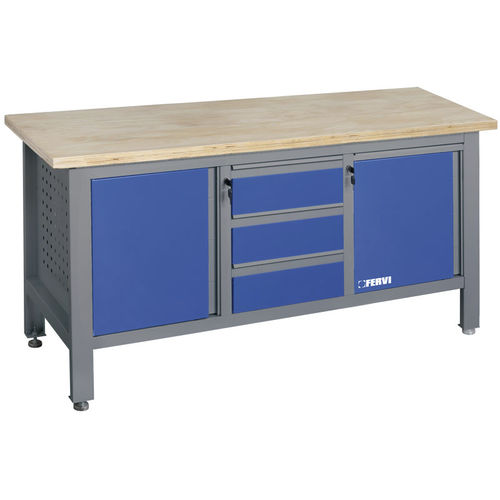 Banco de trabajo de madera - B009/B2 - FERVI - para taller / con 3 cajones / de 2 puertas