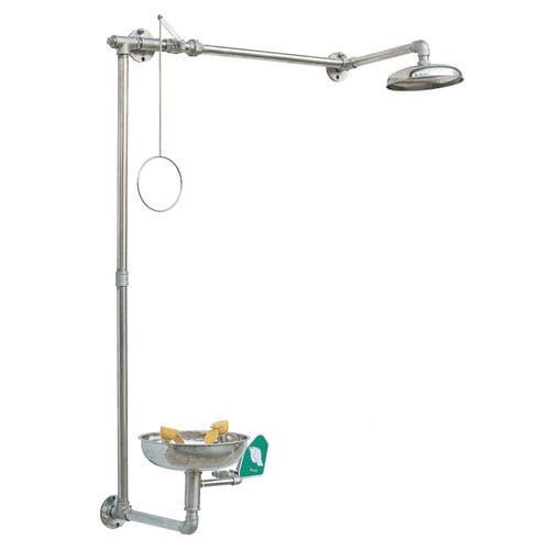 Ducha de seguridad de pared - SS-H150 - Fortune Protection Safety Ltd. - con lavaojos / de interior / de exterior