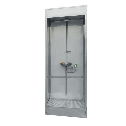 Cabina de ducha con lavaojos - SS-M150 - Fortune Protection Safety Ltd. - montada sobre plataforma
