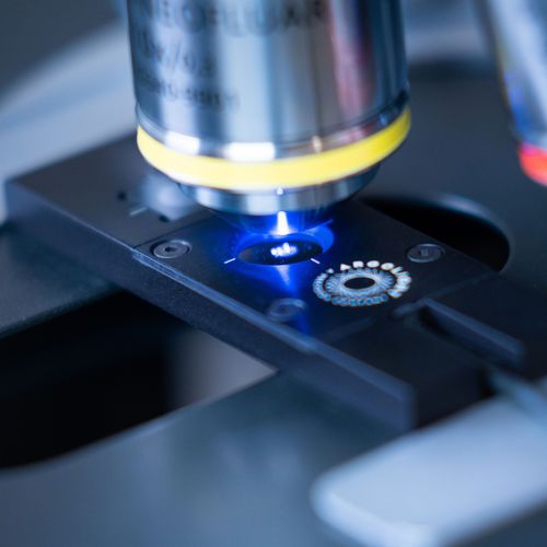 Portaobjetos de microscopio de calibración - Argo-POWER LM V2 - Argolight - por fluorescencia