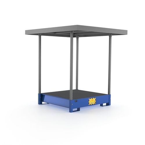 Paleta de retención para barriles - VAT400R - Ricomi srl - de 4 bidones / de acero galvanizado