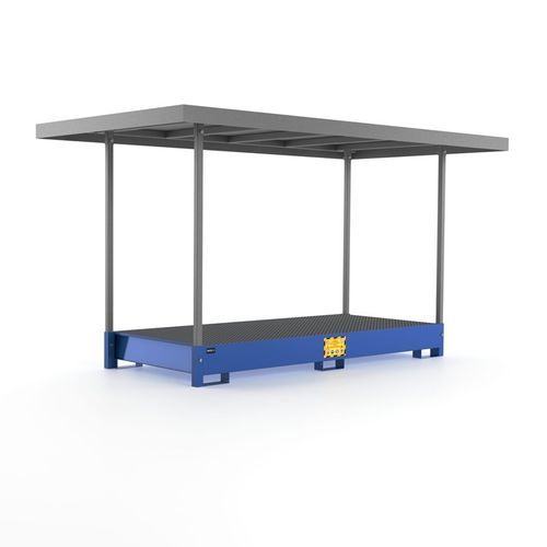 Cubeta de retención para barriles - VAT800R - Ricomi srl - de 8 bidones / de acero galvanizado