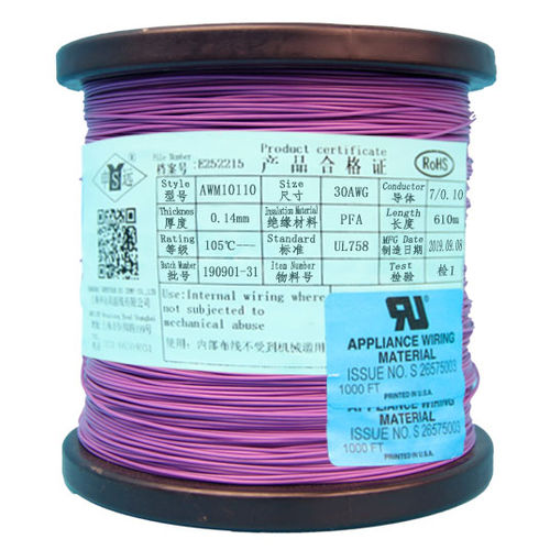 Hilo eléctrico aislado - UL10110 series - Shanghai Shenyuan High Temperature wire Co., Ltd - de cobre / de PTFE / flexible