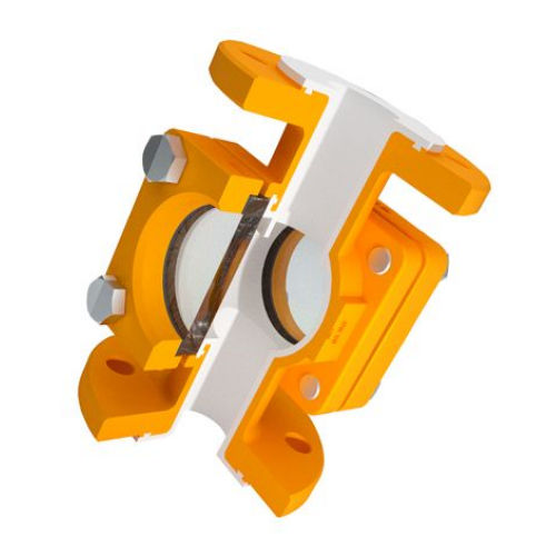 Ventanilla de observación de vidrio borosilicato - 72/32T - KTN - con brida / revestida de PTFE