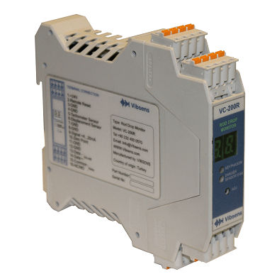 Transmisor de señal analógico para caída del pistón - VC200R - Vibsens - para sensor / 4-20 mA / en riel DIN