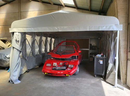 Cabina de pintura retráctil - RETRA-FLEX  - SELLERPRO COMPANY - cerrada / para piezas de recambio / para vehículos