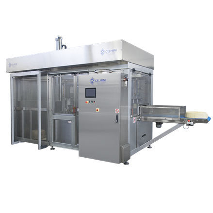 Porcionadora de queso de pasta dura - EOS - Gelmini - mecánica / automática / con transportador