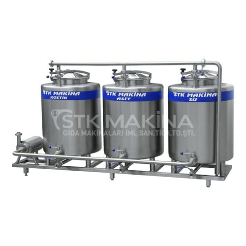 Cuba para ácidos y bases - STK Makina - de agua / cilíndrica / de almacenaje